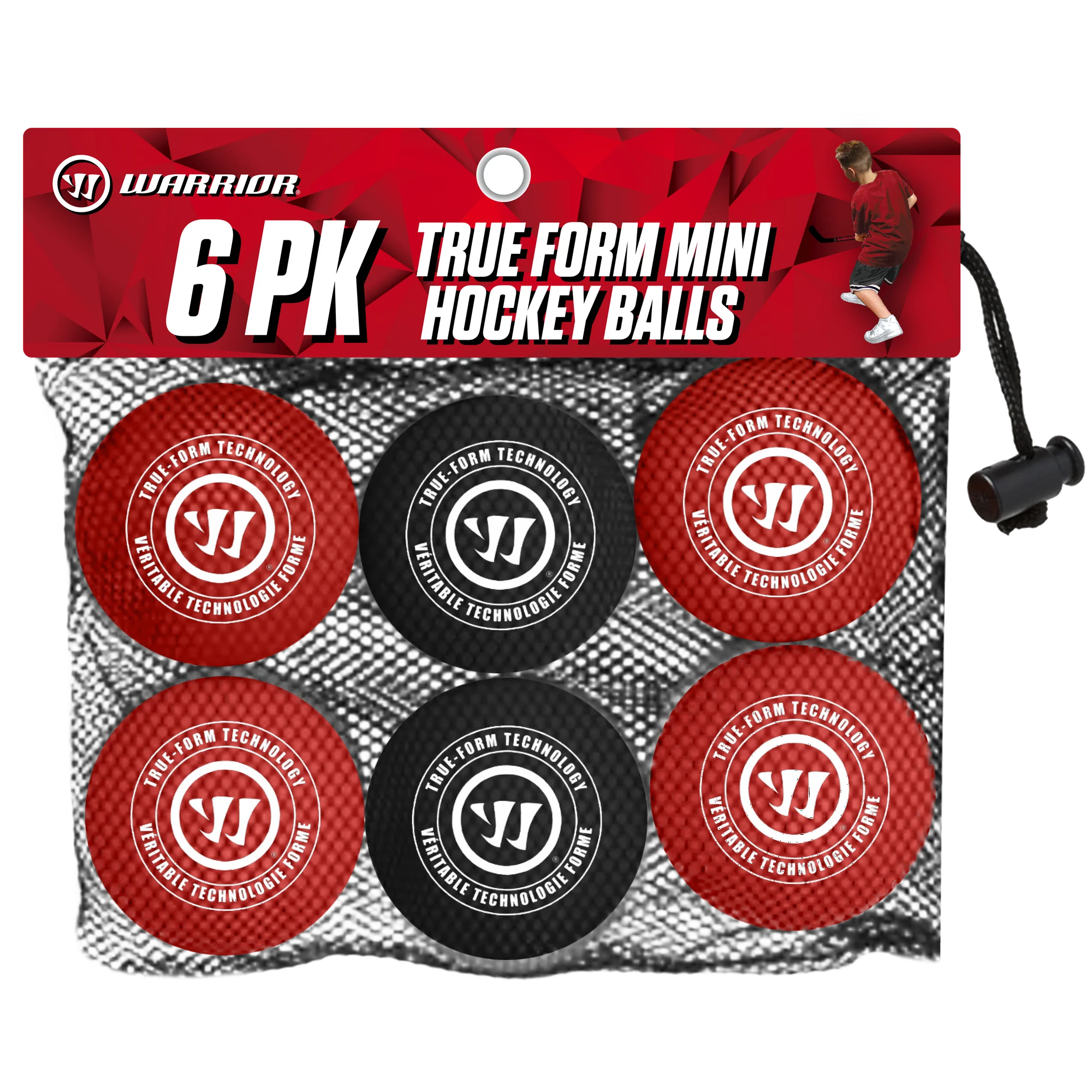 Warrior Mini or Knee Hockey Balls - 6pk
