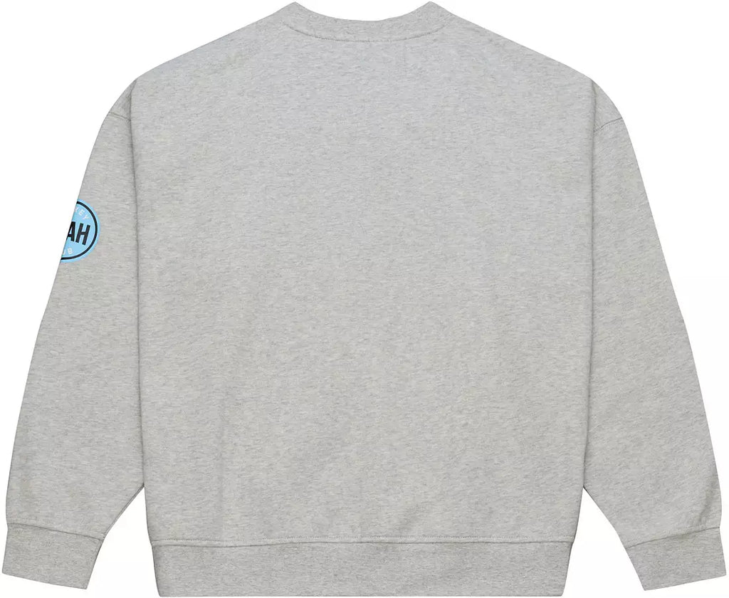 WOMEN'S Mitchell & Ness Utah Mammoth Grey Logo Crewneck Sweatshirt