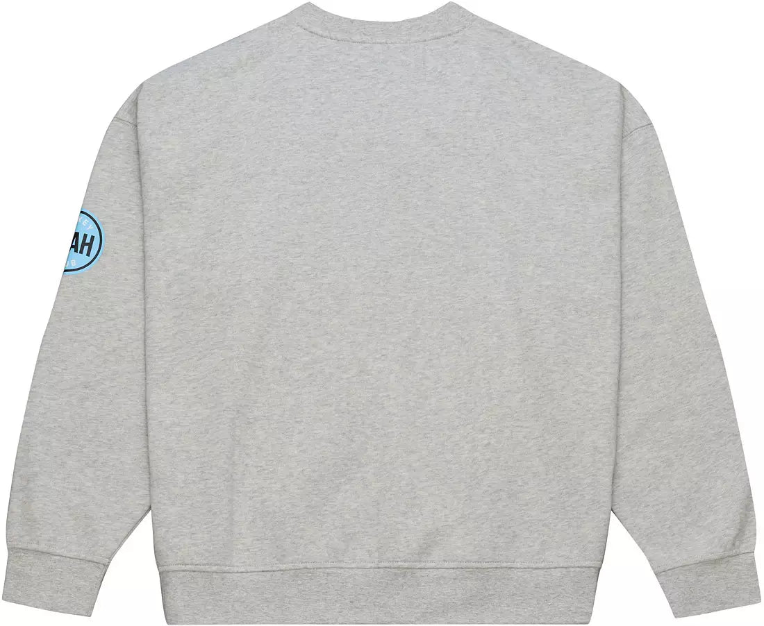 WOMEN'S Mitchell & Ness Utah Mammoth Grey Logo Crewneck Sweatshirt